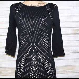 Ellen Tracy Black/Nude Cutout Dress